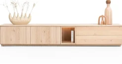XOOON Trenton, Lowboard 270 cm. - 2-deuren + 2-laden + 1-niche - natural^ Dressoirs|Tv-Meubelen