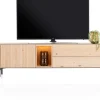 XOOON Trenton, lowboard 180 cm - 1-deur + 2-laden + 1-niche - natural^ Tv-Meubelen|Dressoirs