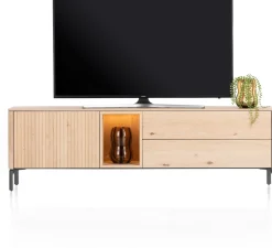 XOOON Trenton, lowboard 180 cm - 1-deur + 2-laden + 1-niche - natural^ Tv-Meubelen|Dressoirs