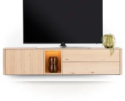 XOOON Trenton, lowboard 180 cm - 1-deur + 2-laden + 1-niche - natural^ Tv-Meubelen|Dressoirs