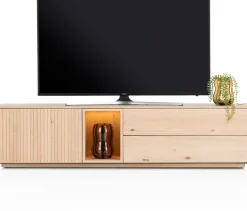 XOOON Trenton, lowboard 180 cm - 1-deur + 2-laden + 1-niche - natural^ Tv-Meubelen|Dressoirs