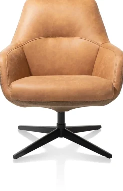 XOOON VERNON fauteuil met draaifunctie - lage rug -^ Leren Fauteuils|Stoffen Fauteuils