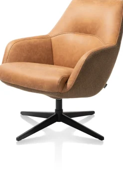 XOOON VERNON fauteuil met draaifunctie - lage rug -^ Leren Fauteuils|Stoffen Fauteuils