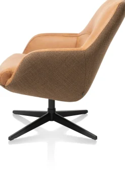 XOOON VERNON fauteuil met draaifunctie - lage rug -^ Leren Fauteuils|Stoffen Fauteuils