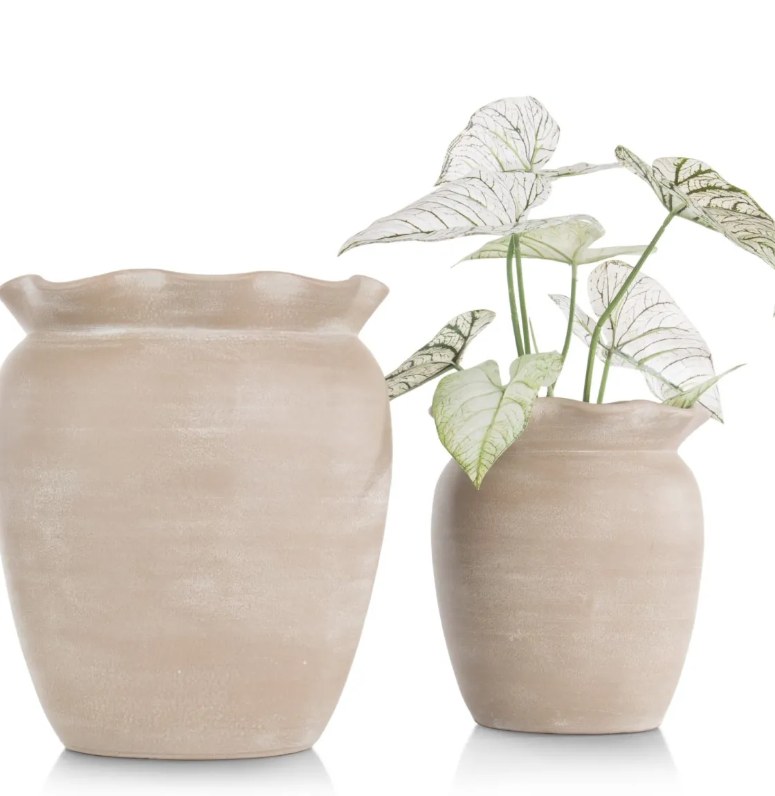 XOOON Wave pot H40cm in de kleur Beige - COCOmaison^ Woonaccessoires